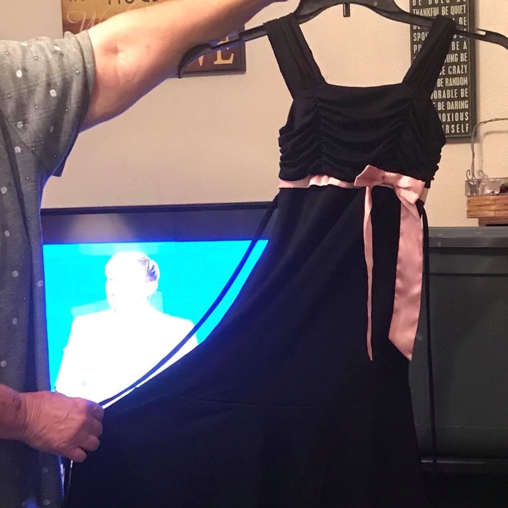 Black with Pink Satin Trim Sundress